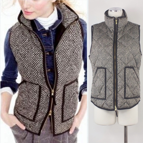 J. Crew Jackets & Blazers - J.Crew Herringbone Quilted Vest Down Excursion  M